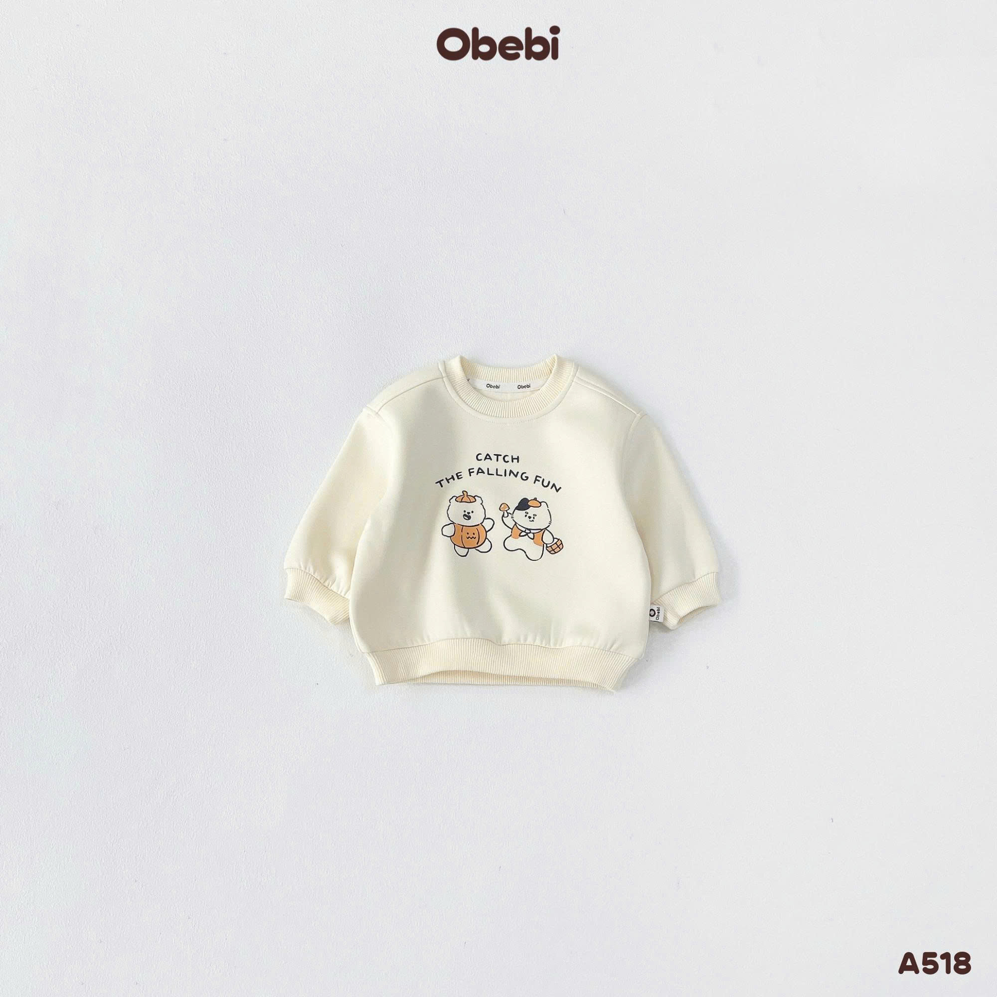OBEBI - Áo nỉ cổ tròn in hình OBEBI (73-120)