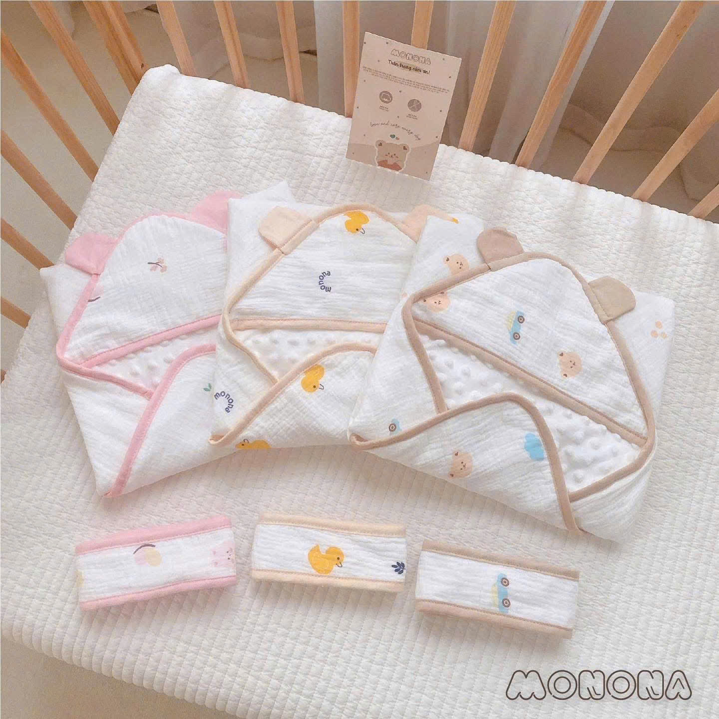 MONONA - Ủ CHOÀNG MUSLIN HẠT ĐẬU