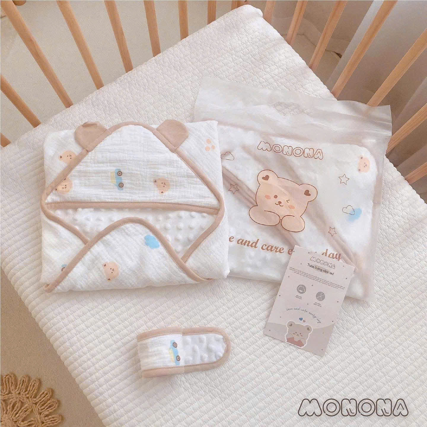 MONONA - Ủ CHOÀNG MUSLIN HẠT ĐẬU