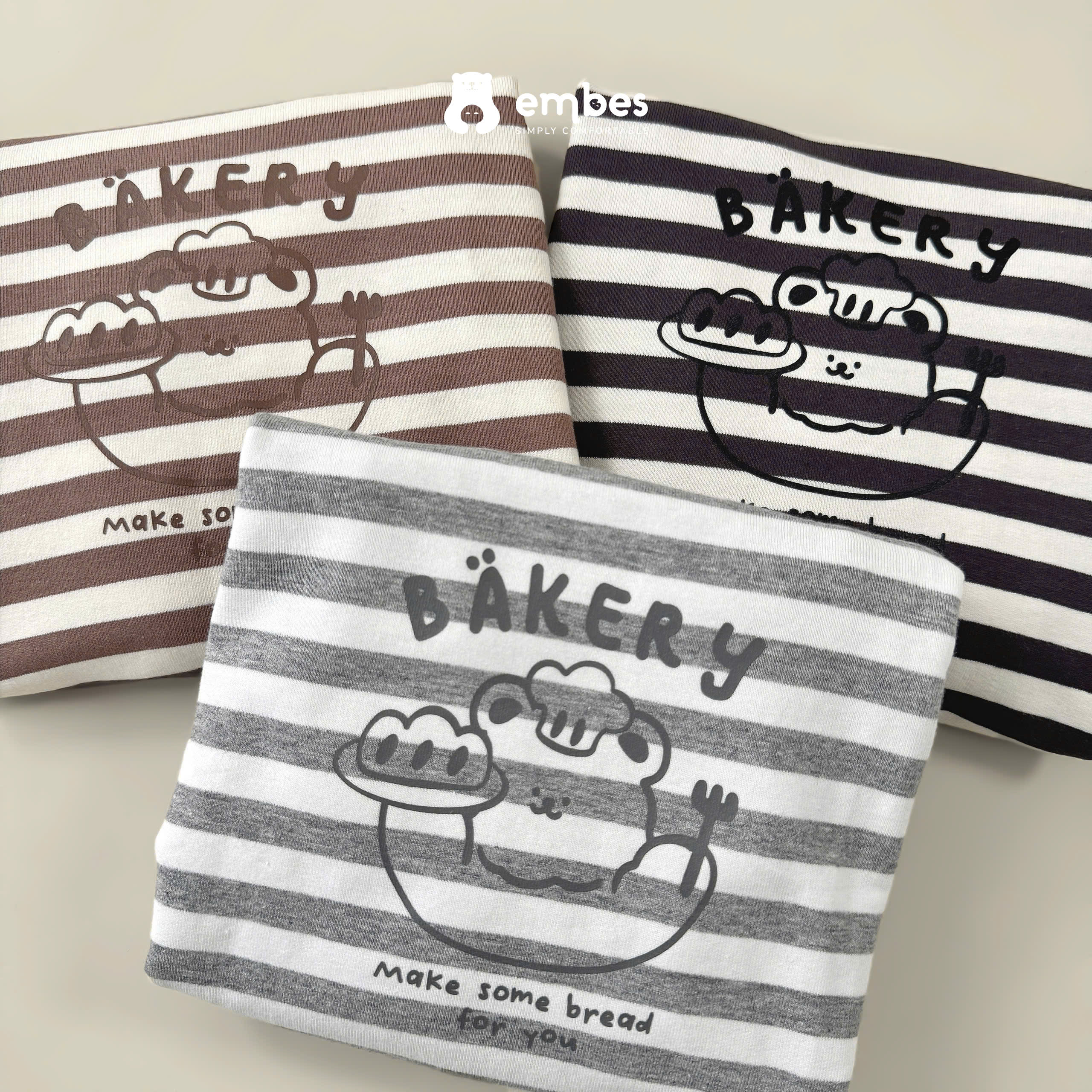 EMBES - Bộ nỉ kẻ in hình(9M-4Y)