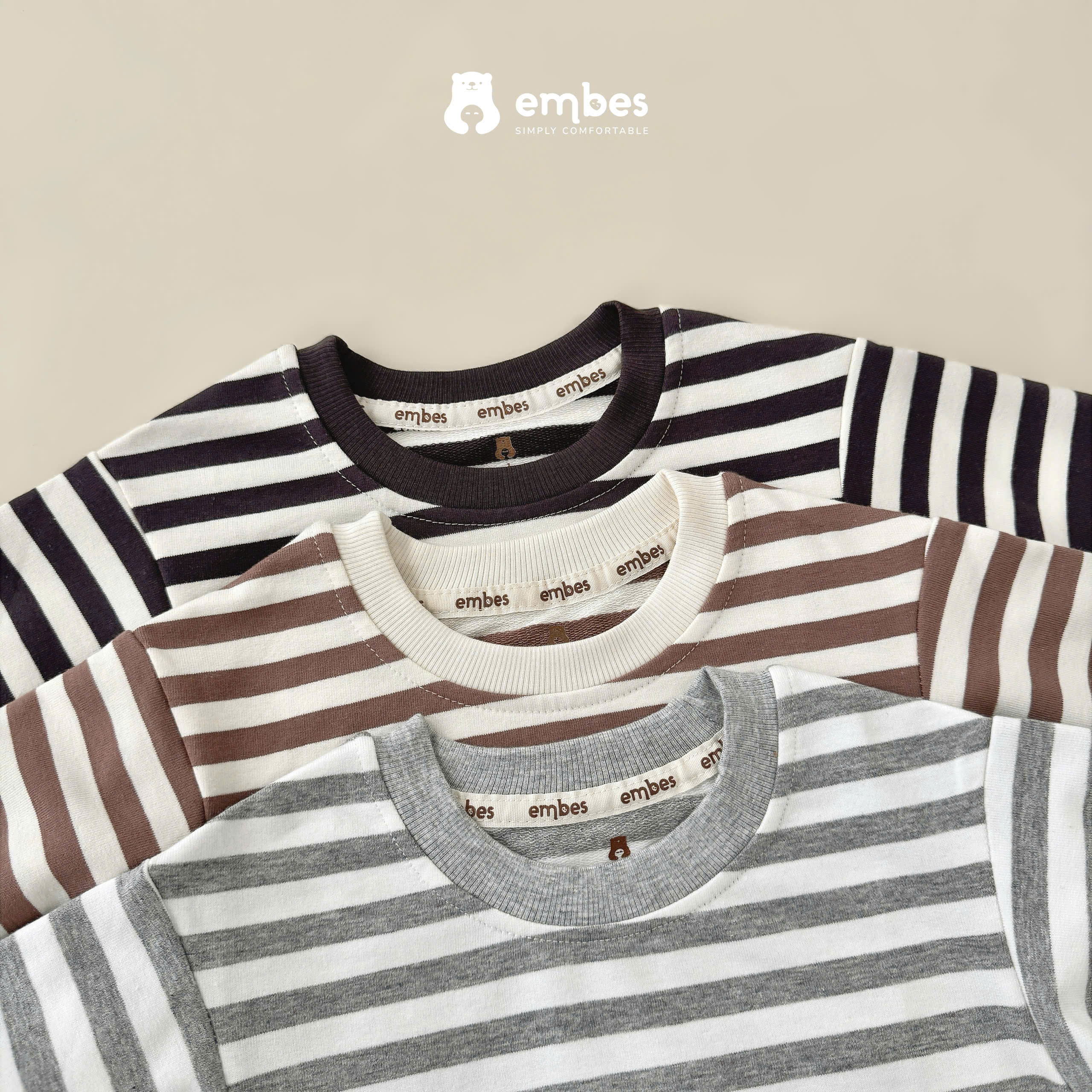 EMBES - Bộ nỉ kẻ in hình(9M-4Y)