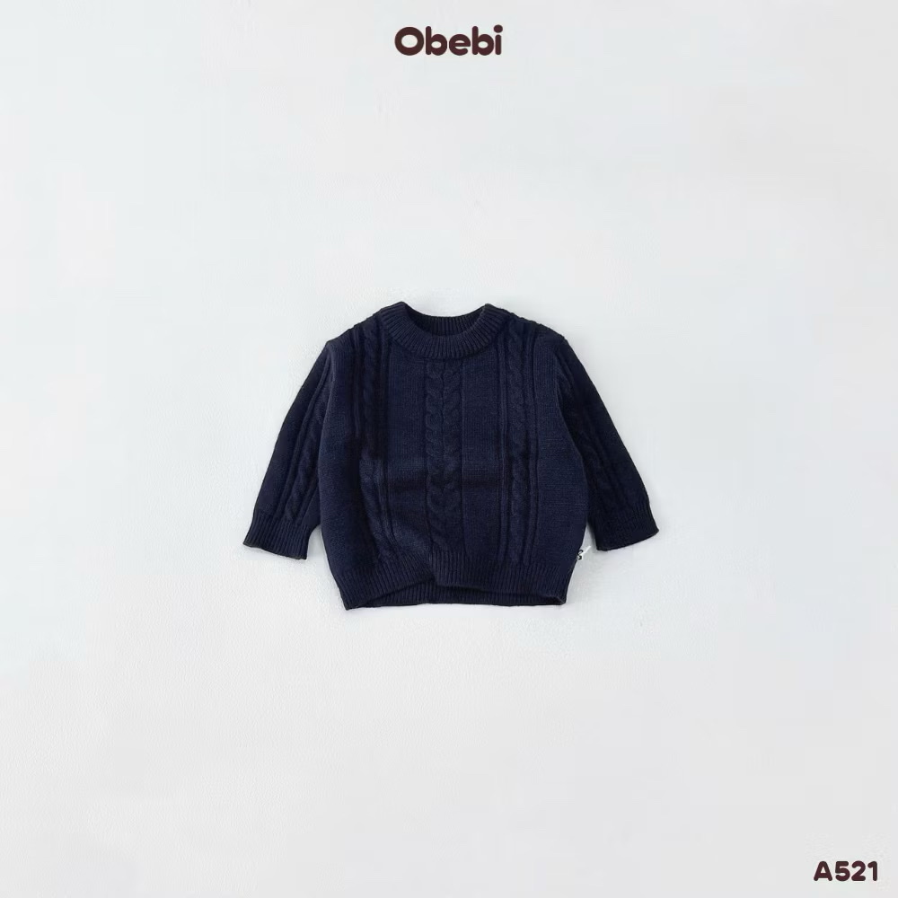 OBEBI - Áo len lông thỏ vặn thừng (73-120)