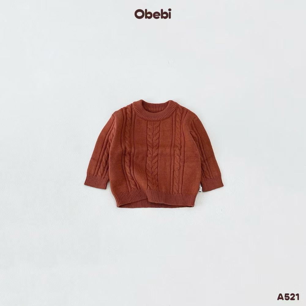 OBEBI - Áo len lông thỏ vặn thừng (73-120)