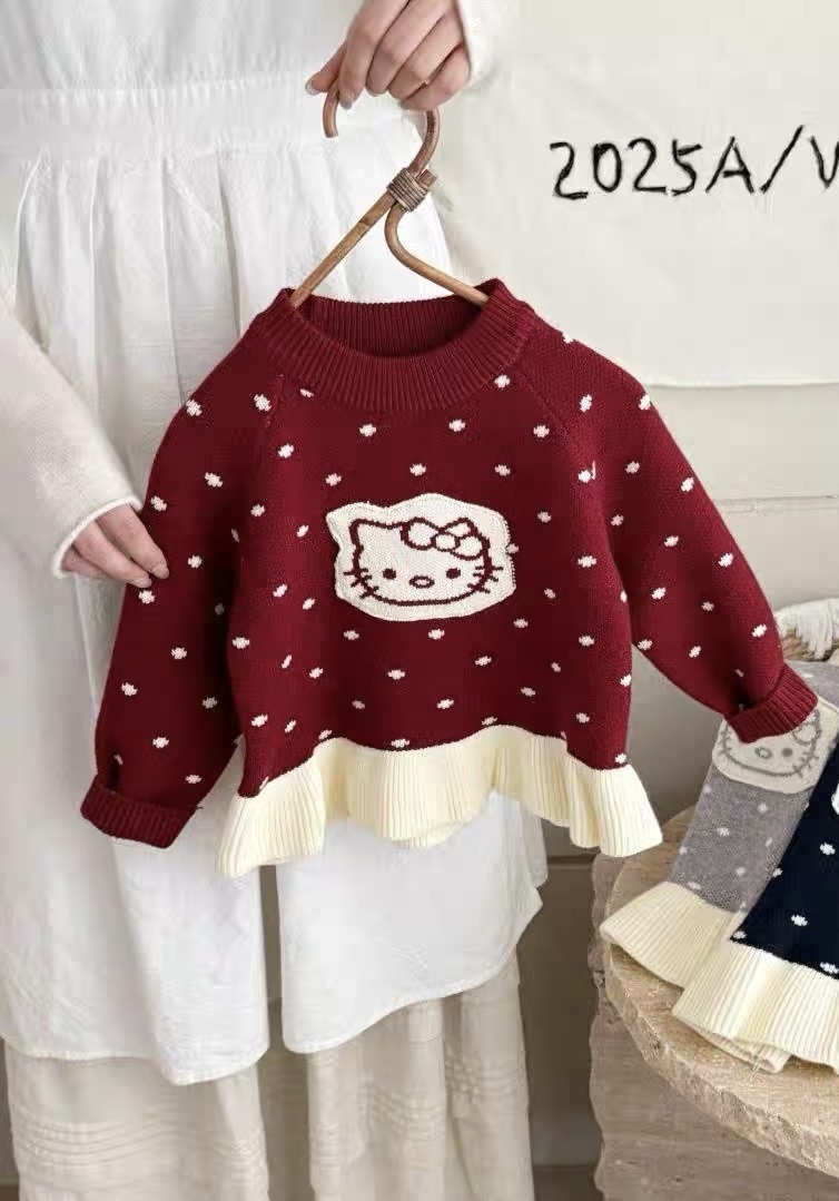 BK - Áo len Kitty chấm bi (90-130)