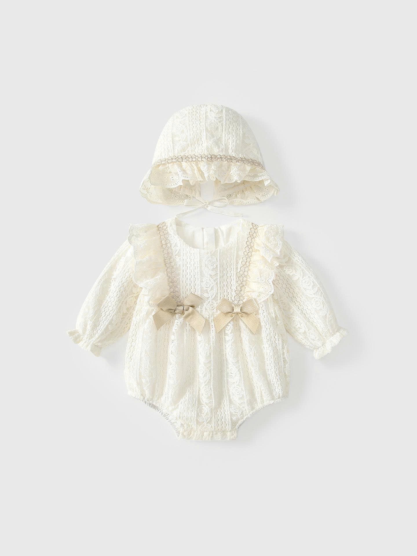 JS- Set body ren kem dài tay nơ vàng+mũ(66-80)