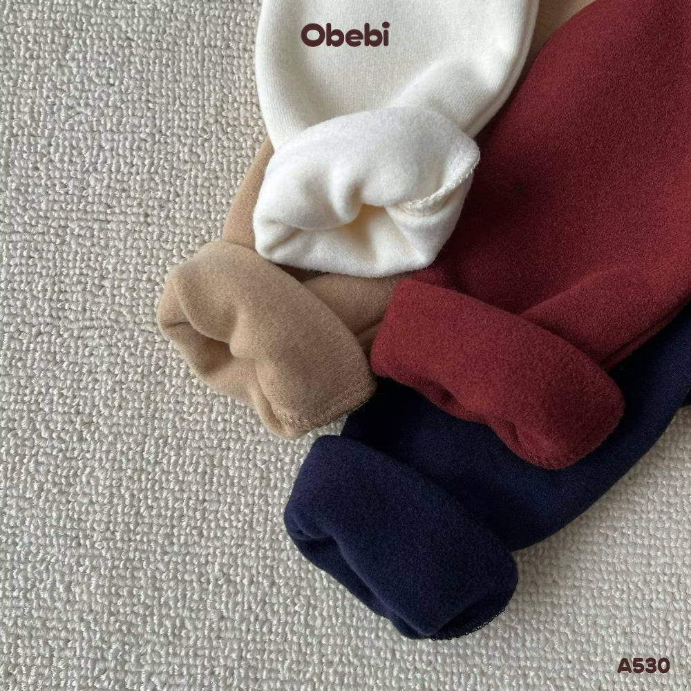 OBEBI - Áo thun giữ nhiệt dày cổ cao tay raglan(73-120)