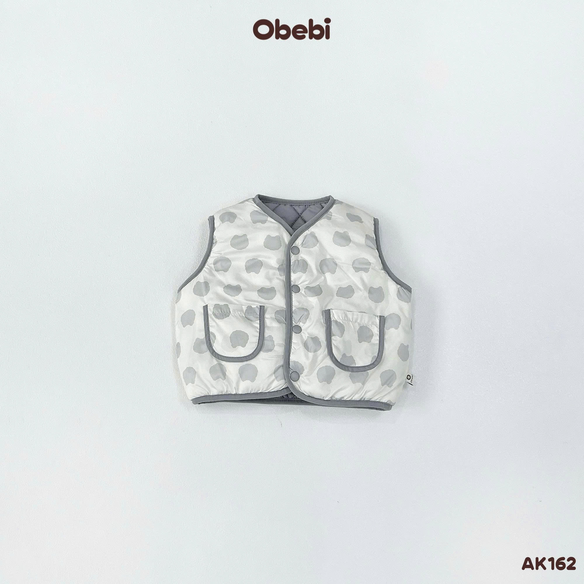 OBEBI - Áo gile chần bông in hoạ tiết(73-110)