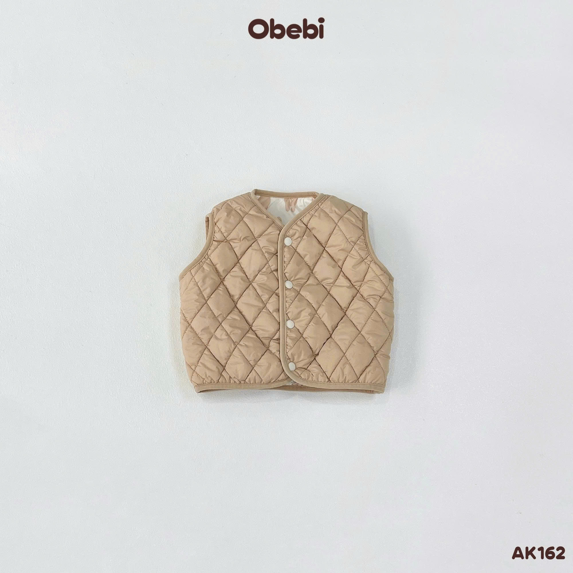 OBEBI - Áo gile chần bông in hoạ tiết(73-110)