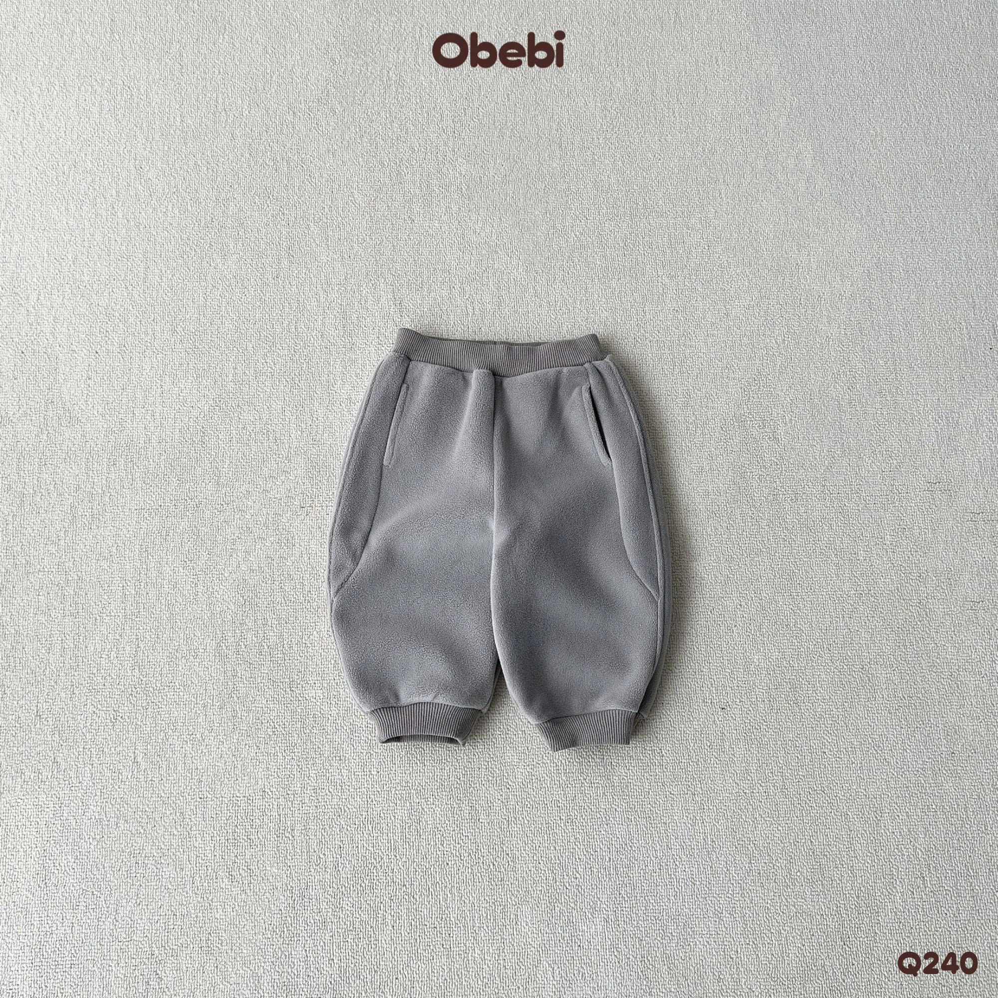 OBEBI - Quần nỉ lông dáng bom gấu(73-120)