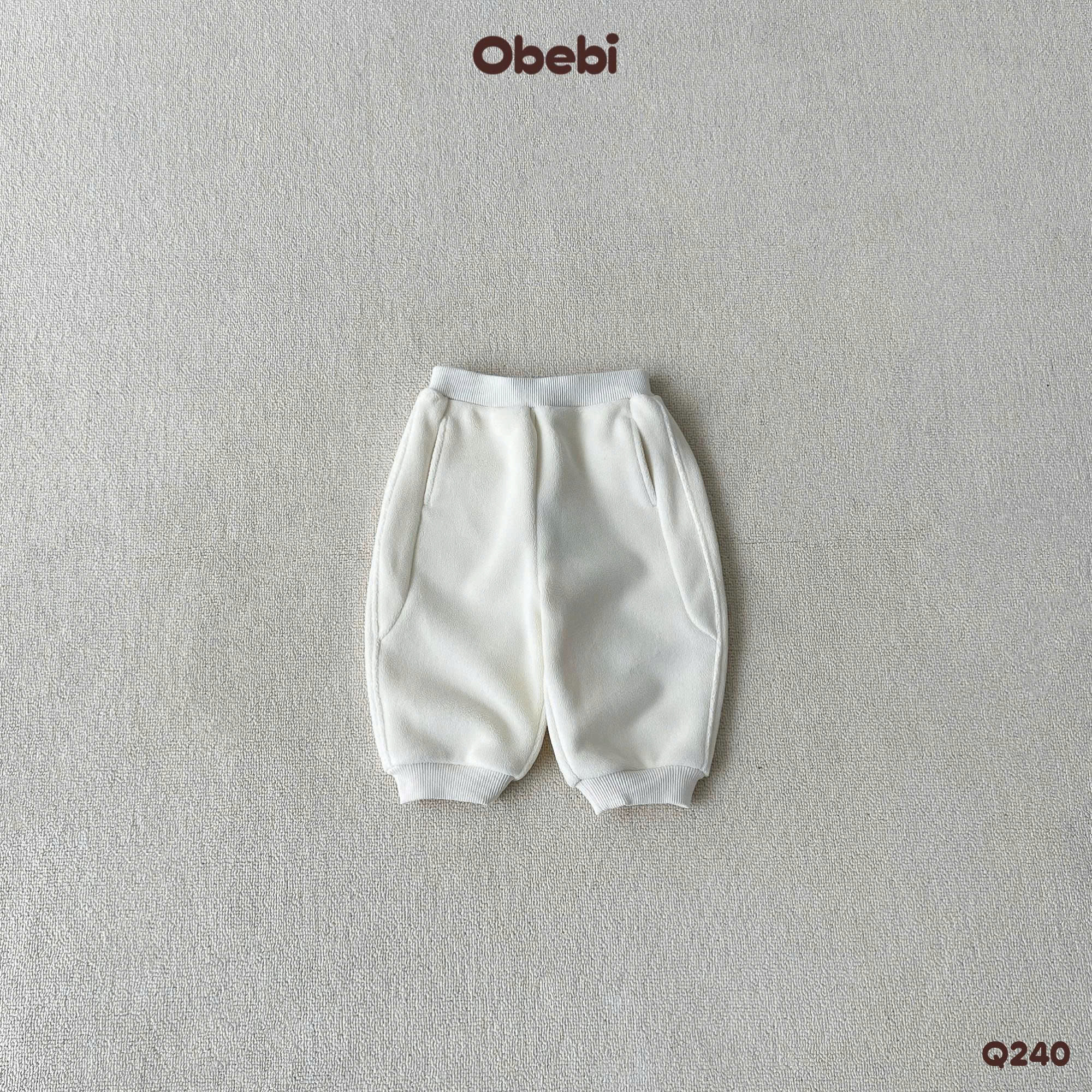 OBEBI - Quần nỉ lông dáng bom gấu(73-120)