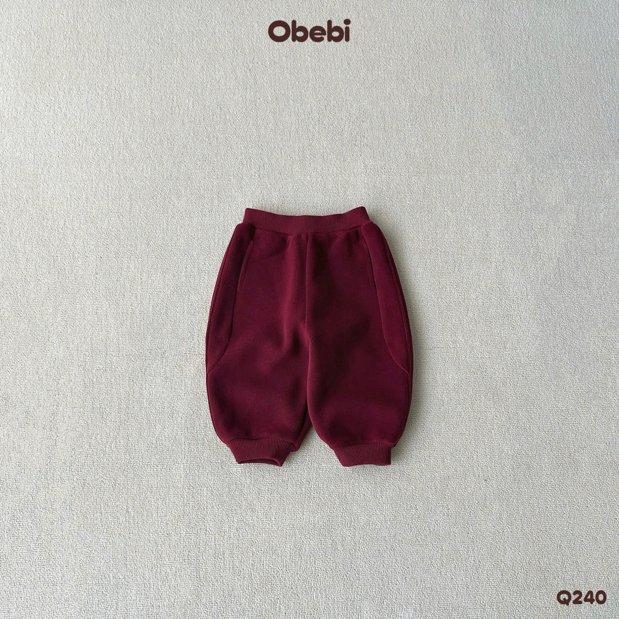 OBEBI - Quần nỉ lông dáng bom gấu(73-120)