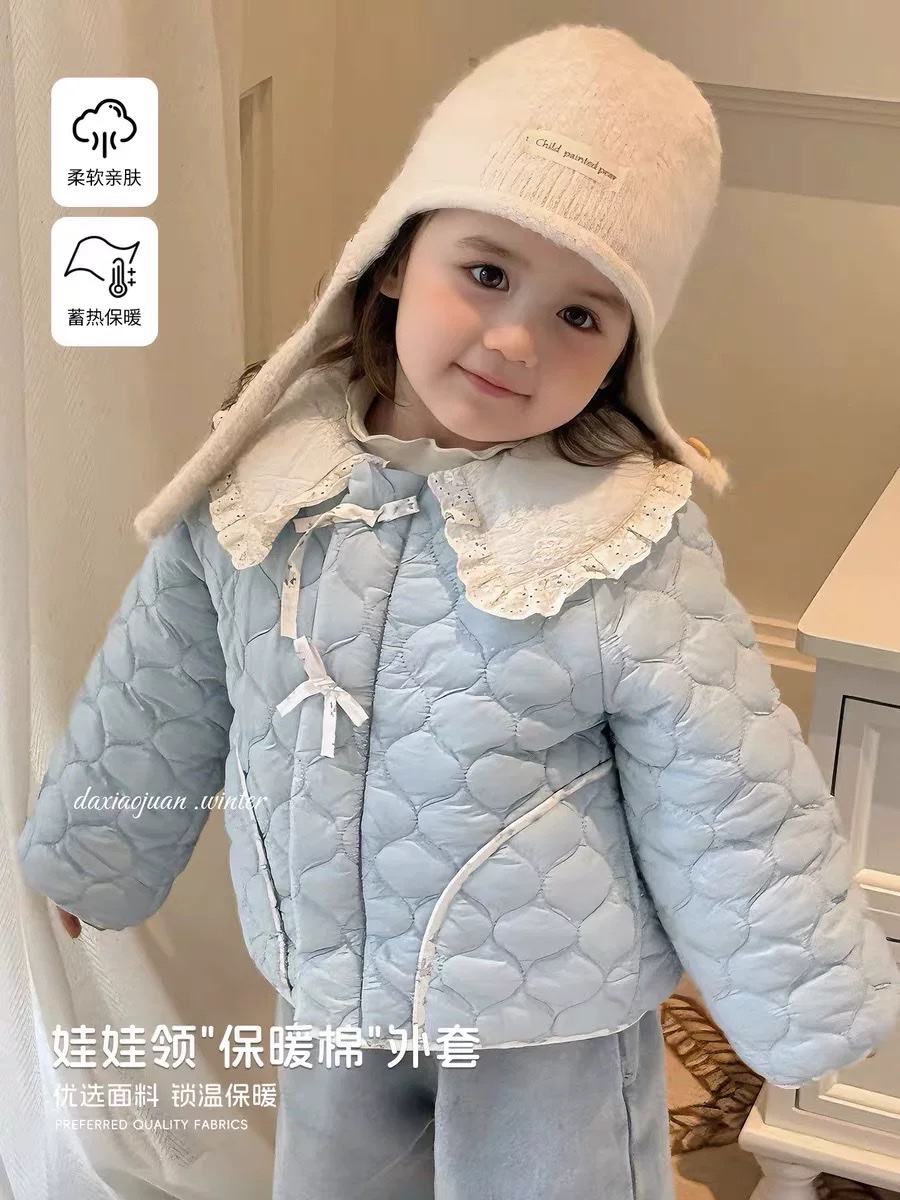 TL - Áo phao cổ ren nơ(90-140)