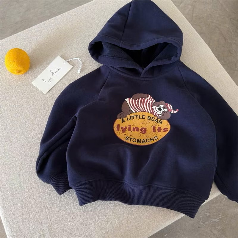 BK - Áo Hoodie gấu kẻ đỏ lót lông(90-150)