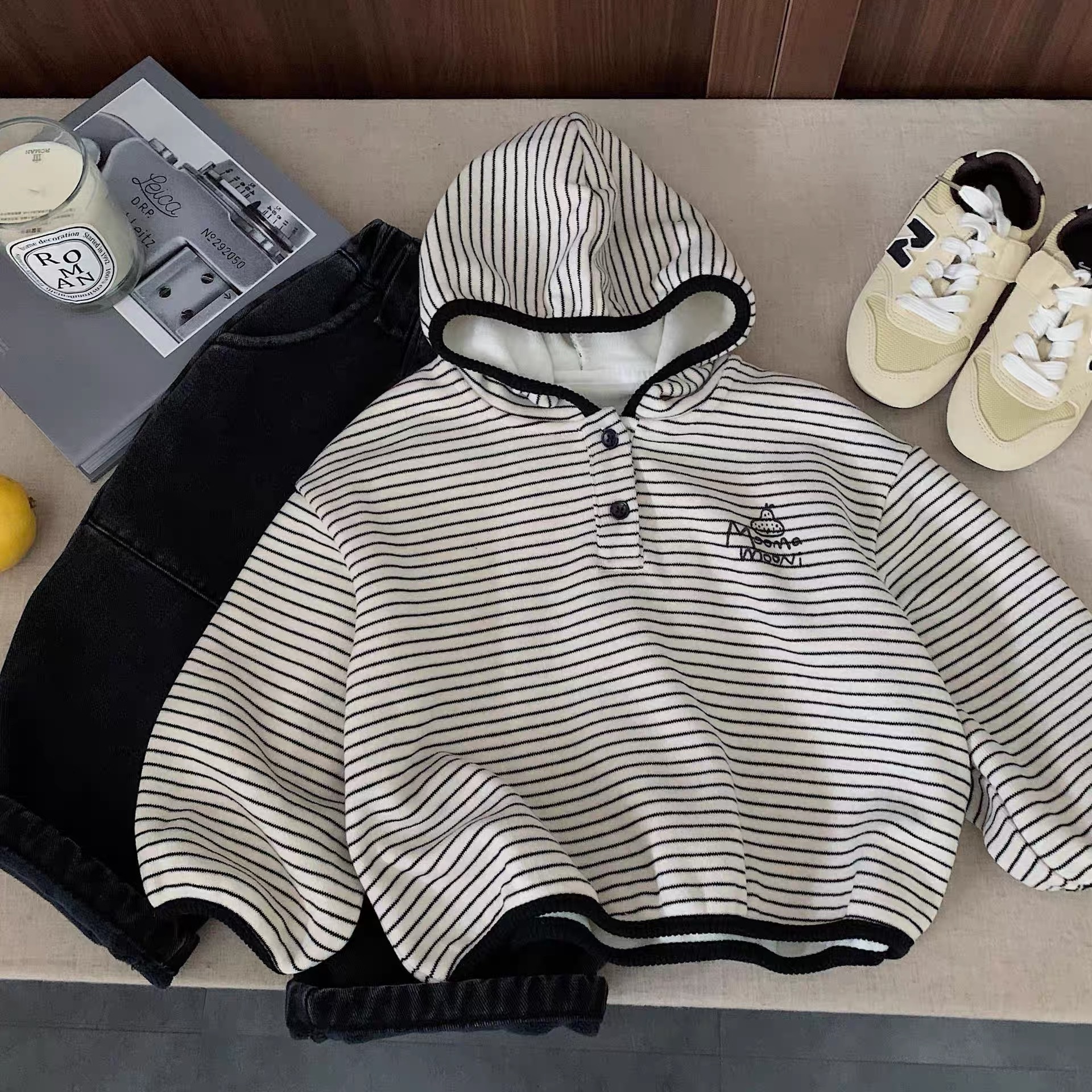 TL - Áo Hoodie kẻ lót nỉ(80-130)