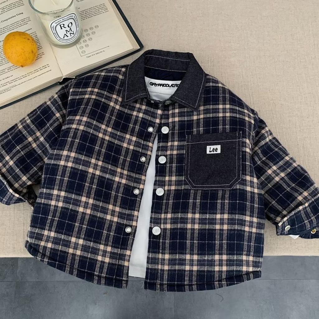 TL - Áo khoác LEE kẻ cổ POLO(90-150)