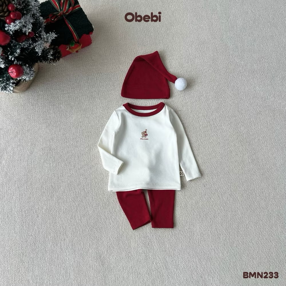OBEBI - Bộ mặc nhà Noel kèm mũ(66-110)