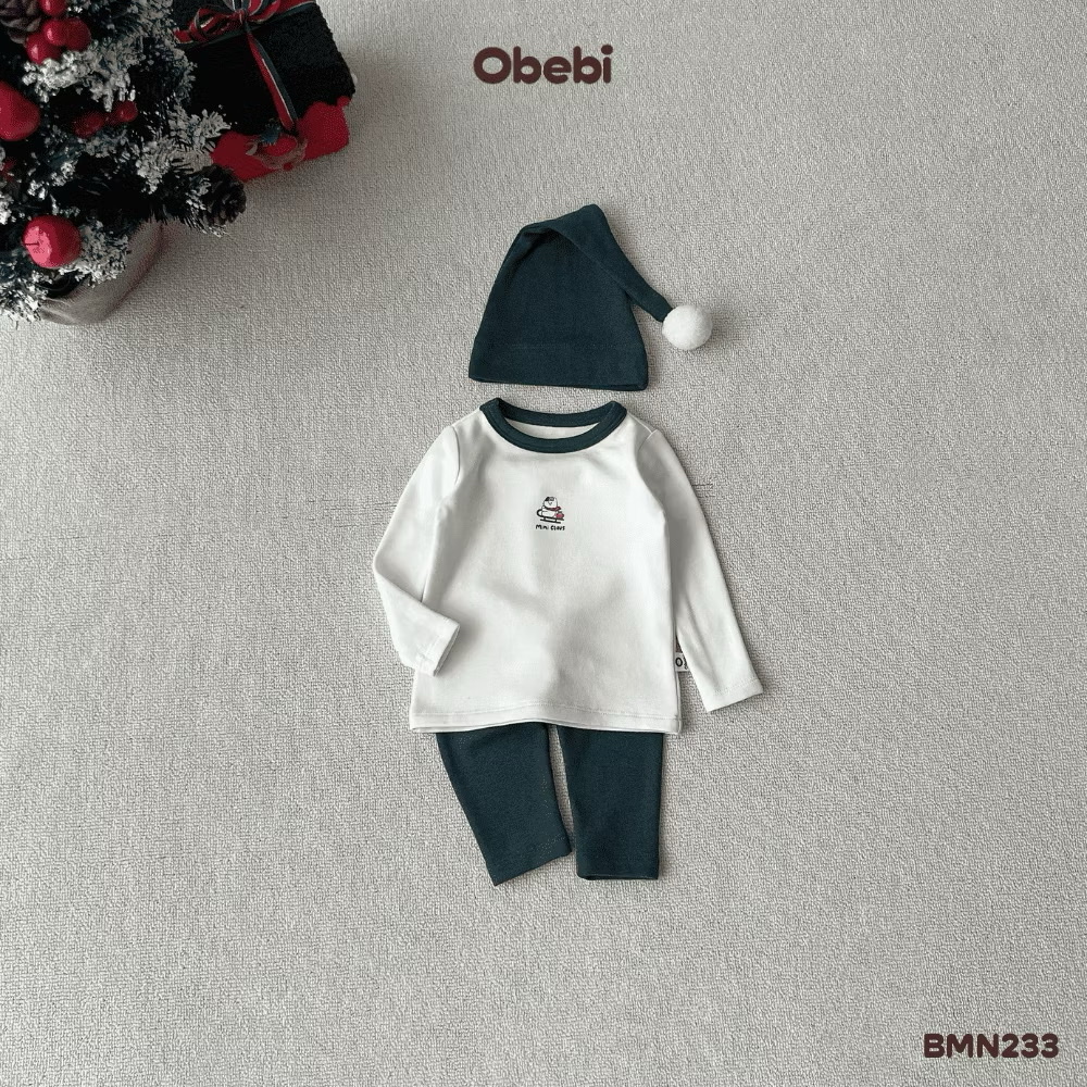 OBEBI - Bộ mặc nhà Noel kèm mũ(66-110)