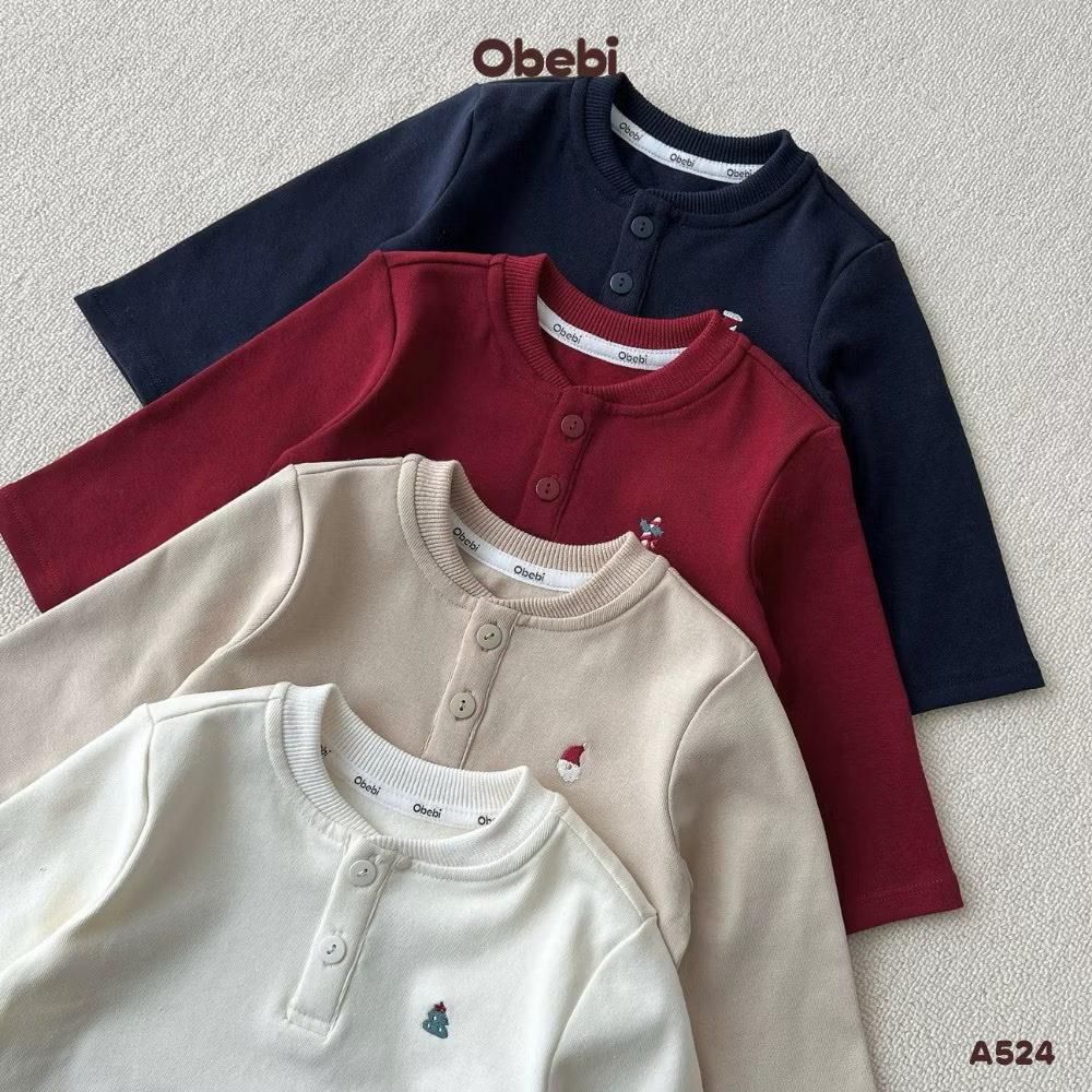 OBEBI - Áo thun dài tay cài khuy cổ(73-120)