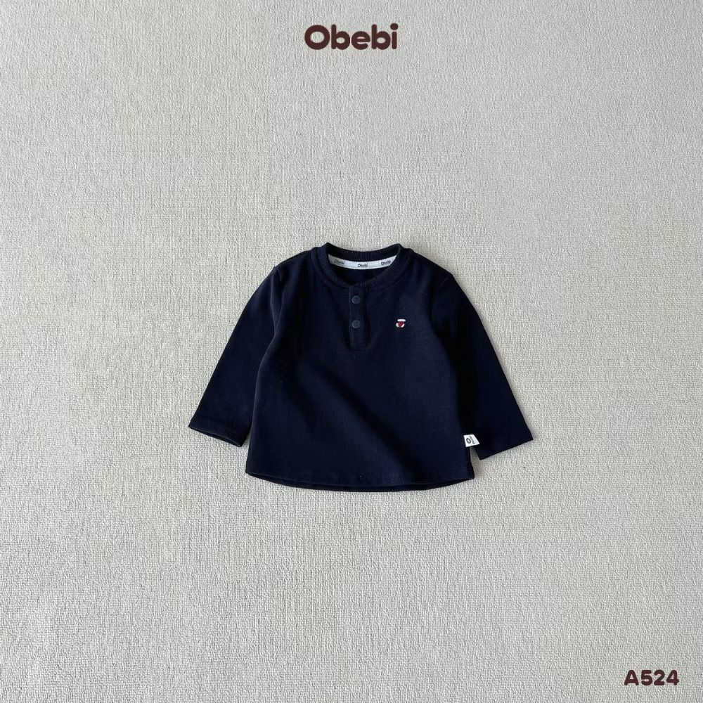 OBEBI - Áo thun dài tay cài khuy cổ(73-120)