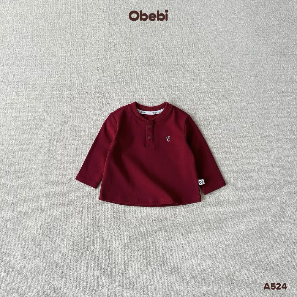 OBEBI - Áo thun dài tay cài khuy cổ(73-120)
