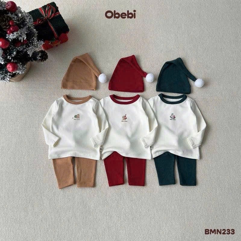 OBEBI - Bộ mặc nhà Noel kèm mũ(66-110)