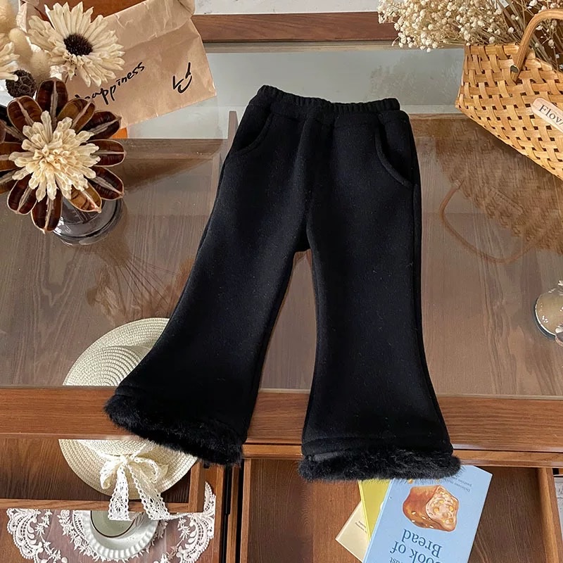 BK - Quần ống loe gấu lông lót nỉ(80-130)