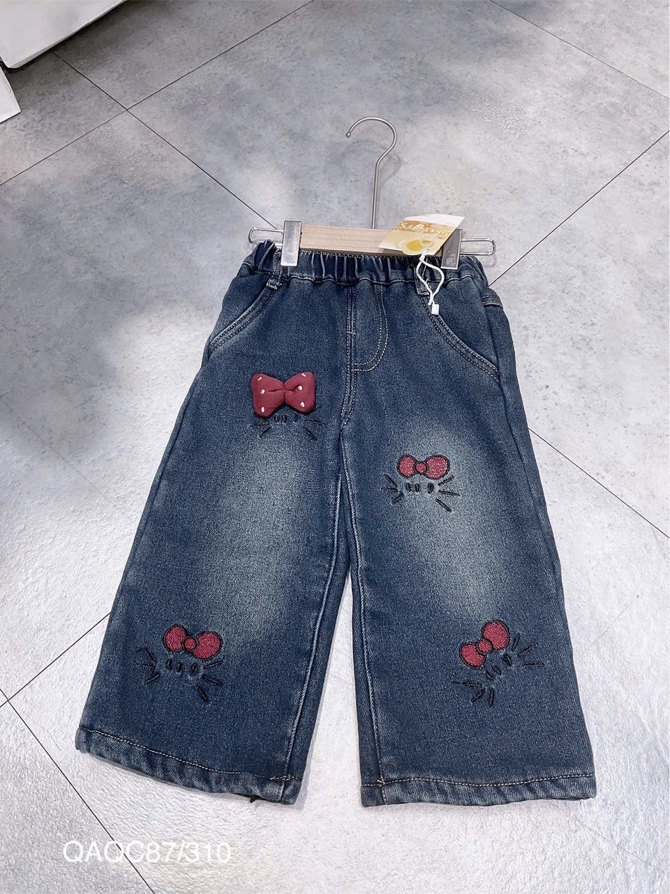 KB - Quần Jean xuông mèo nơ lót nỉ(90-130)