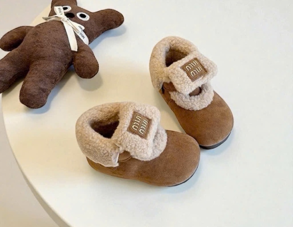 KB - Bốt da lộn MIU nâu cổ lông(22-31)