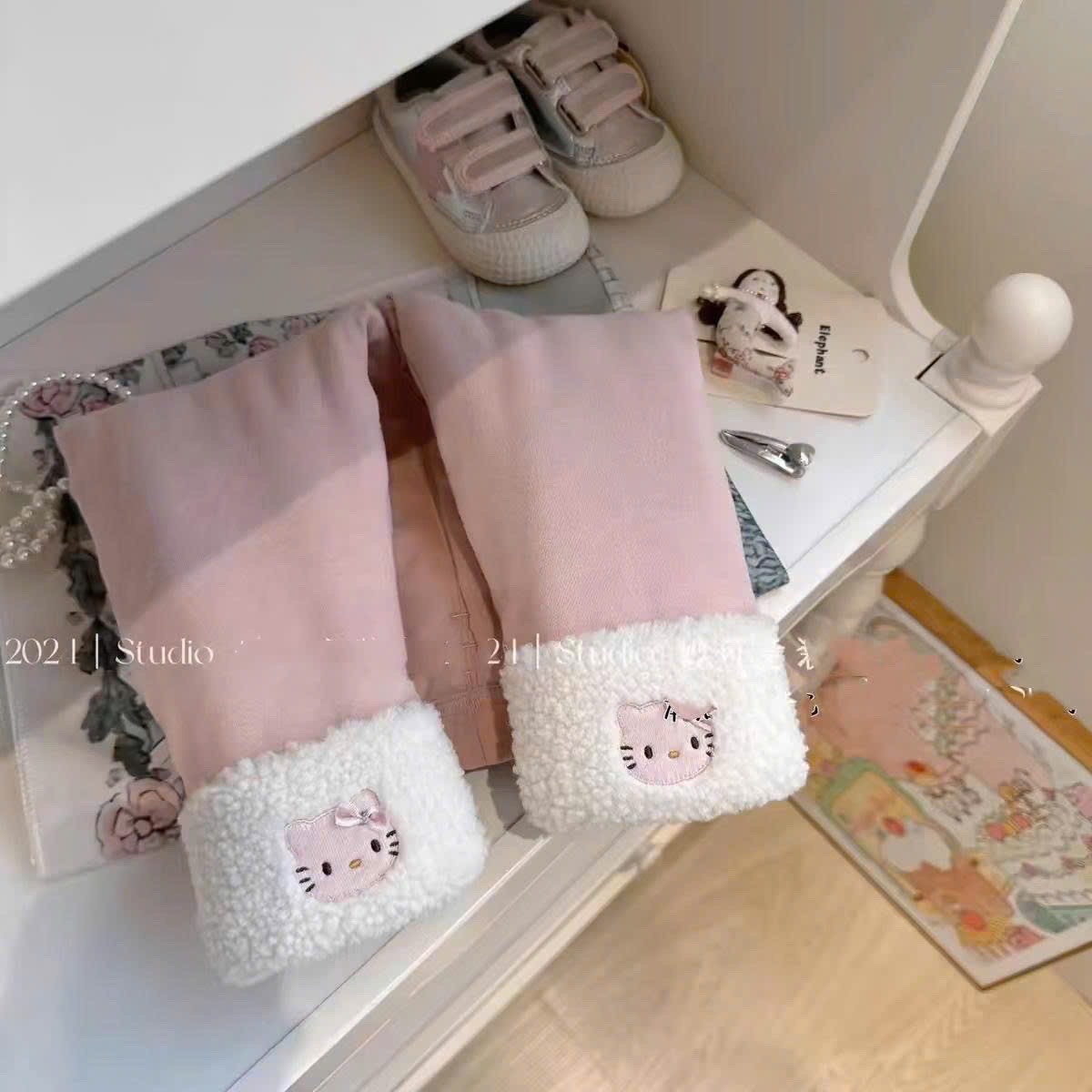 BK - Legging lót nỉ gấu in hình(90-130)