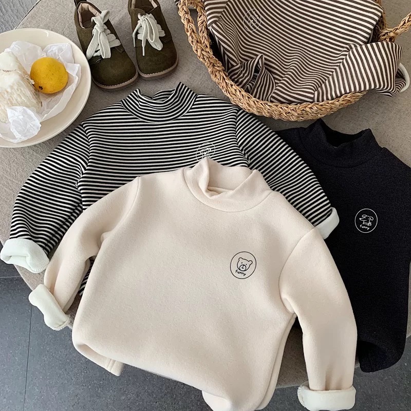 TL - Áo giữ nhiệt chữ HI lót nỉ(80-130)