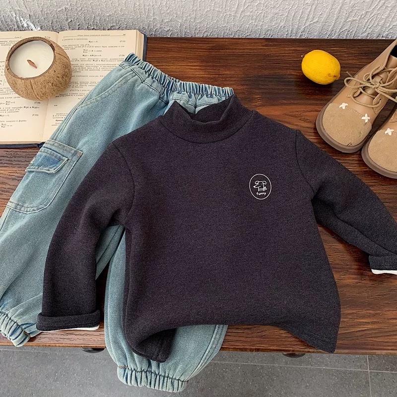 TL - Áo giữ nhiệt chữ HI lót nỉ(80-130)