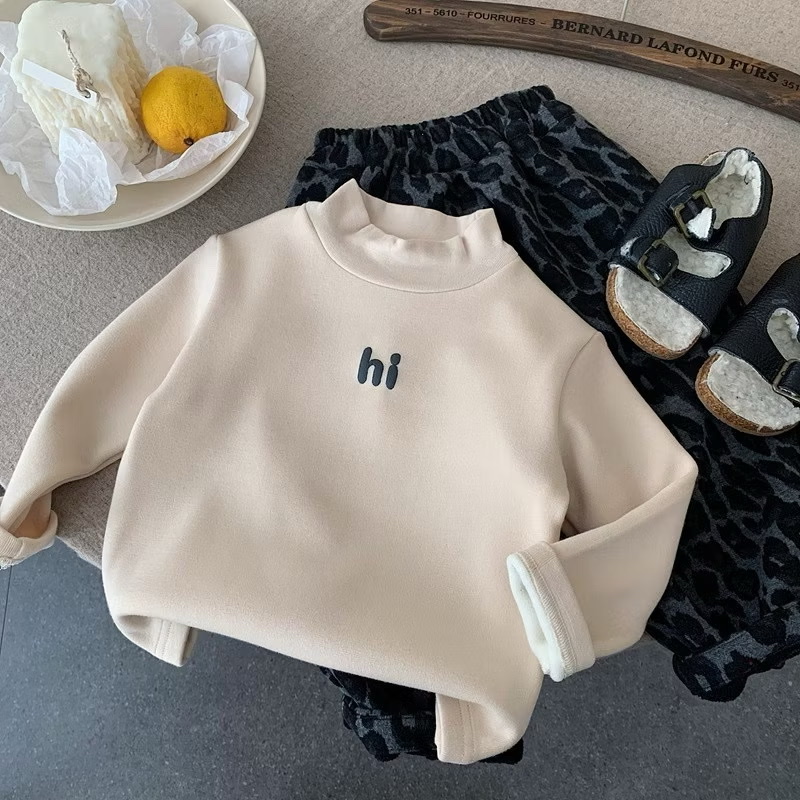 TL - Áo giữ nhiệt chữ HI lót nỉ(80-130)