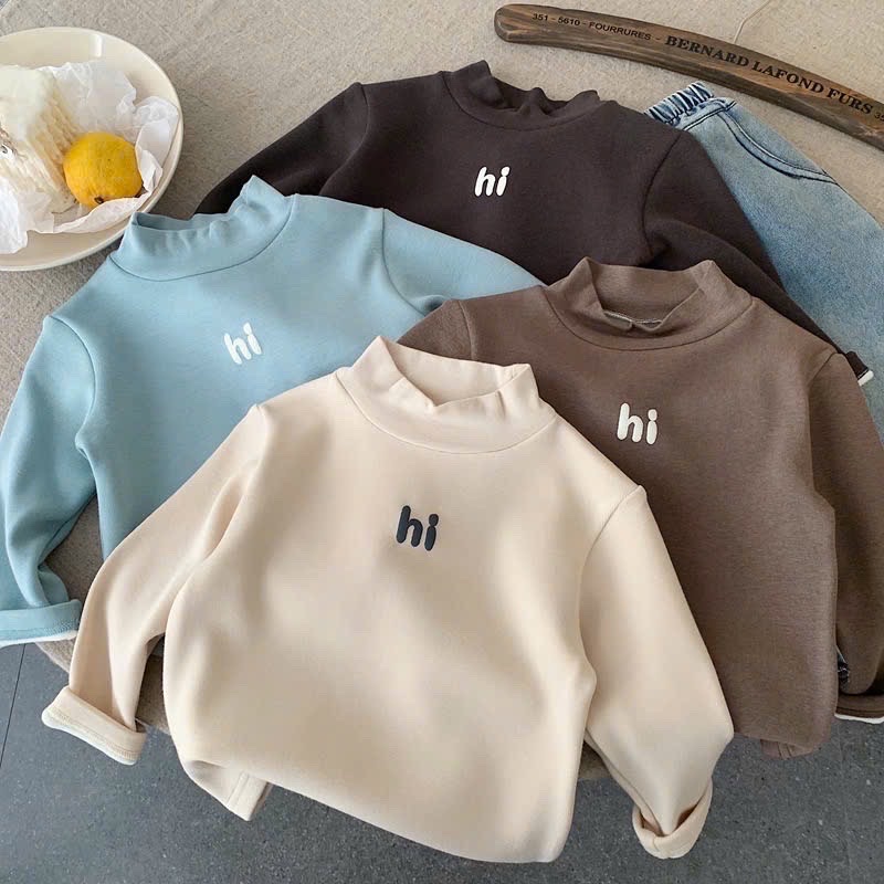 TL - Áo giữ nhiệt chữ HI lót nỉ(80-130)