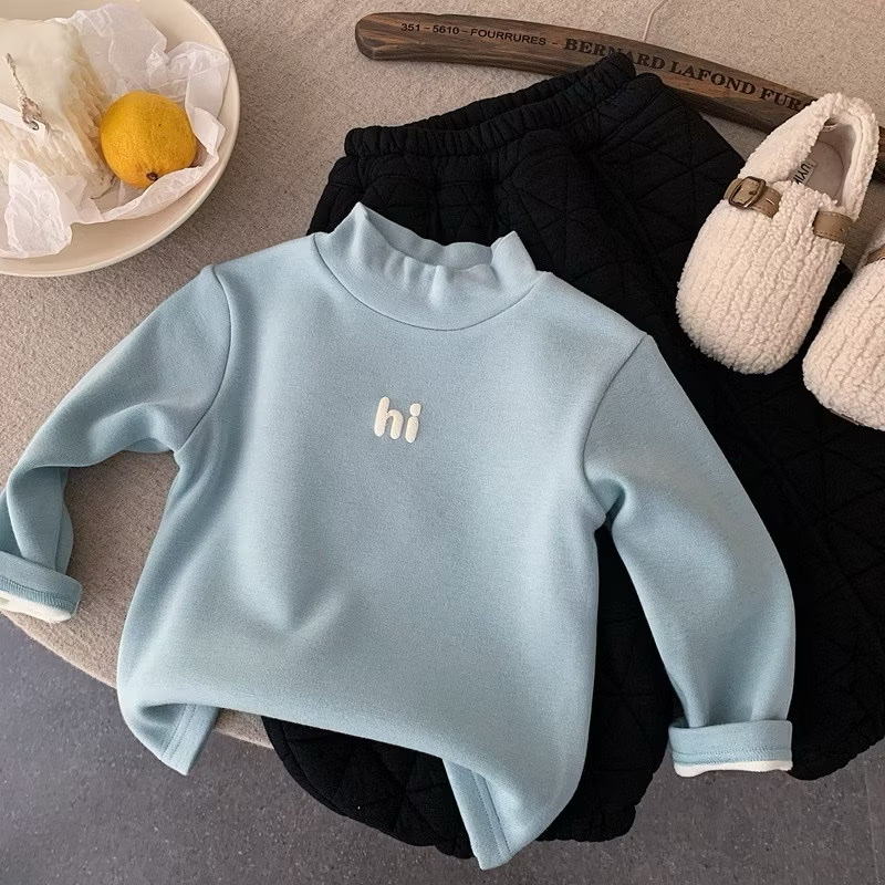 TL - Áo giữ nhiệt chữ HI lót nỉ(80-130)