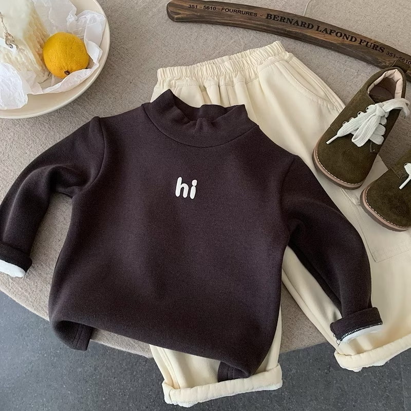 TL - Áo giữ nhiệt chữ HI lót nỉ(80-130)