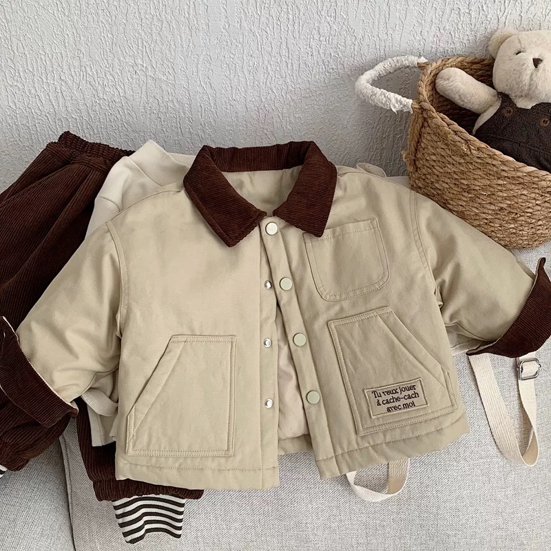 TL - Áo khoác chần bông cổ nâu(80-130)