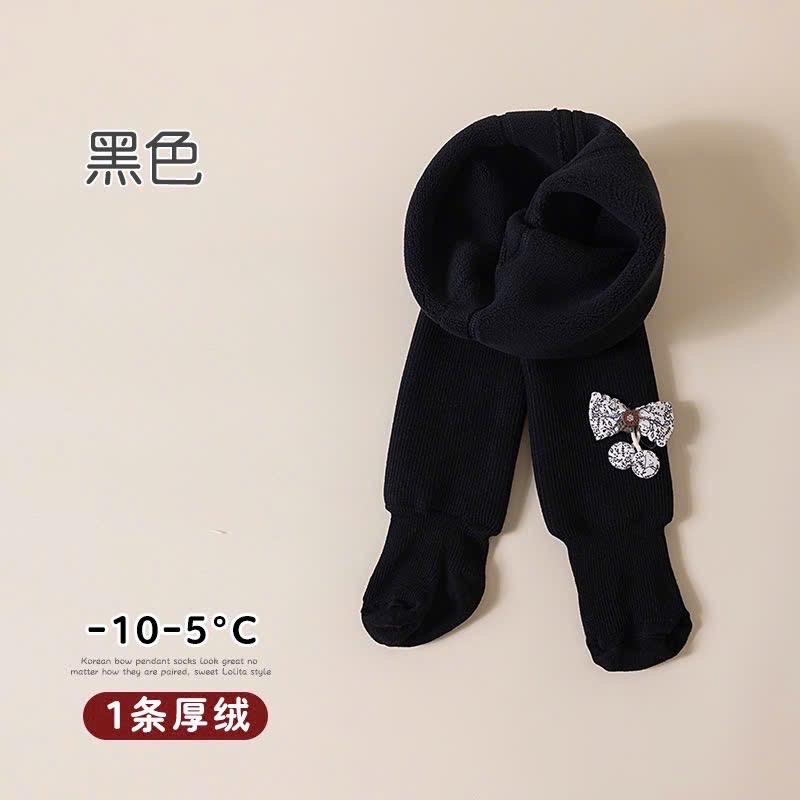 BK - Quần tất đen lót nỉ đính nơ hoa(S-XXL)