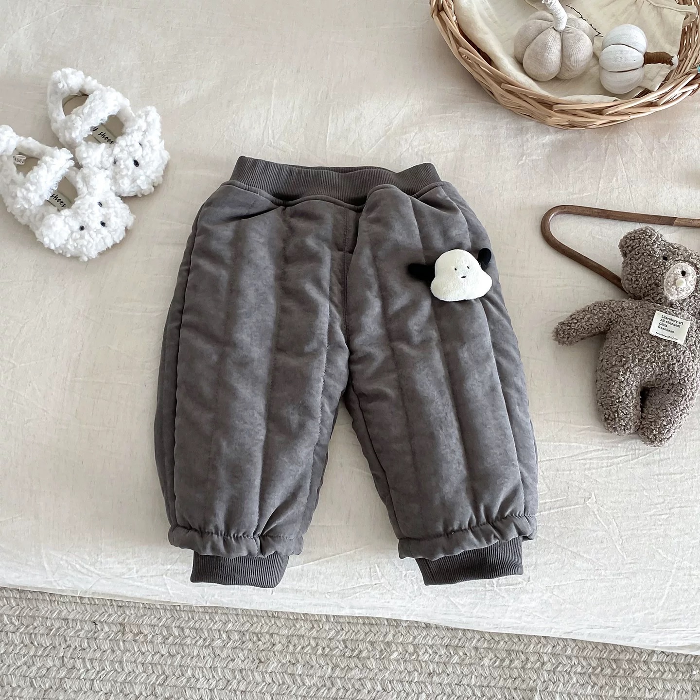 LB - Quần nỉ đính gấu lót nỉ(73-100)