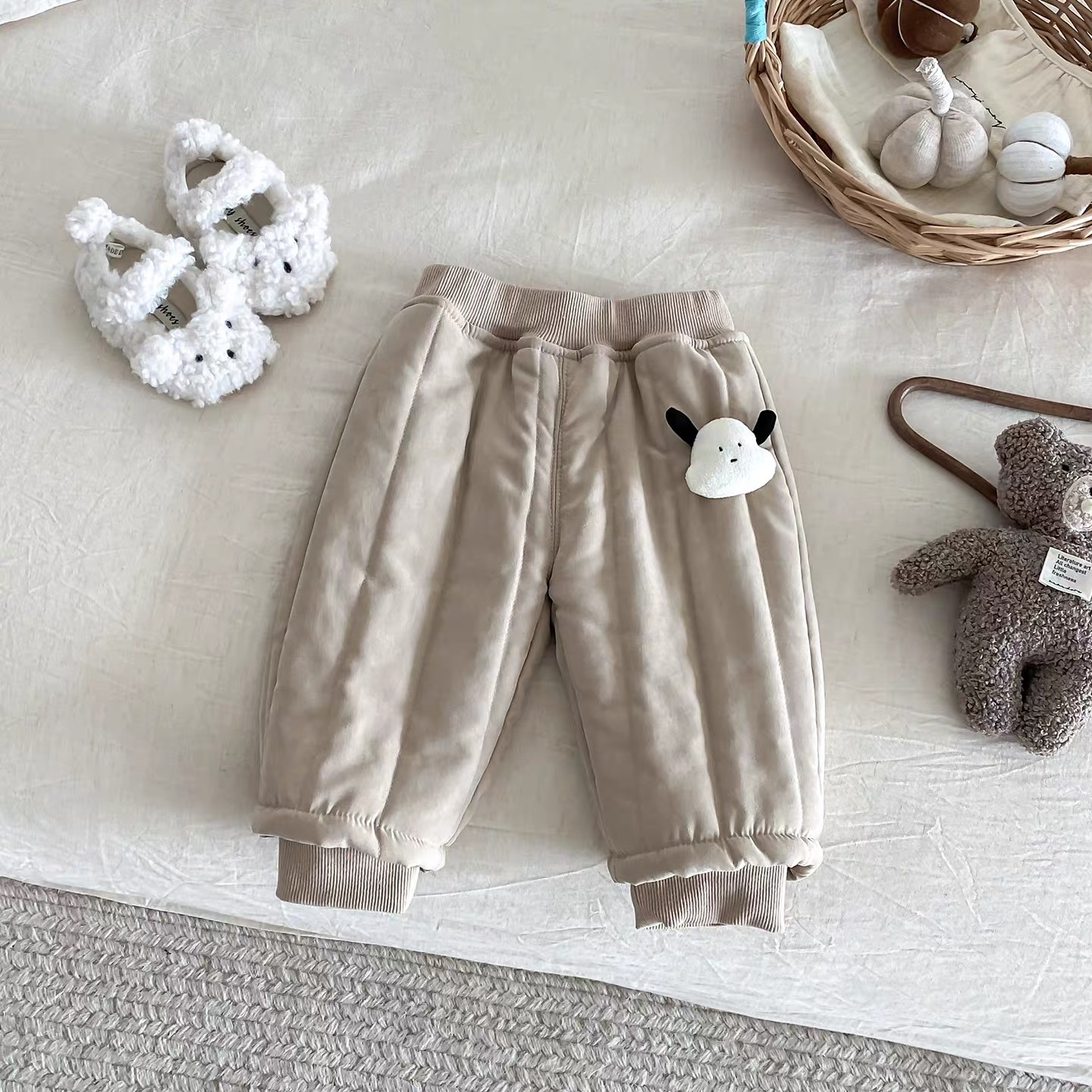 LB - Quần nỉ đính gấu lót nỉ(73-100)