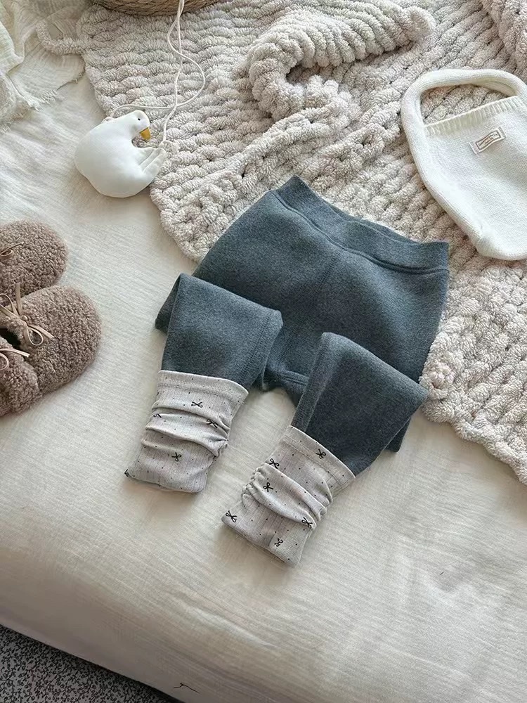 LB - Quần legging lót nỉ gấu phối len(90-160)