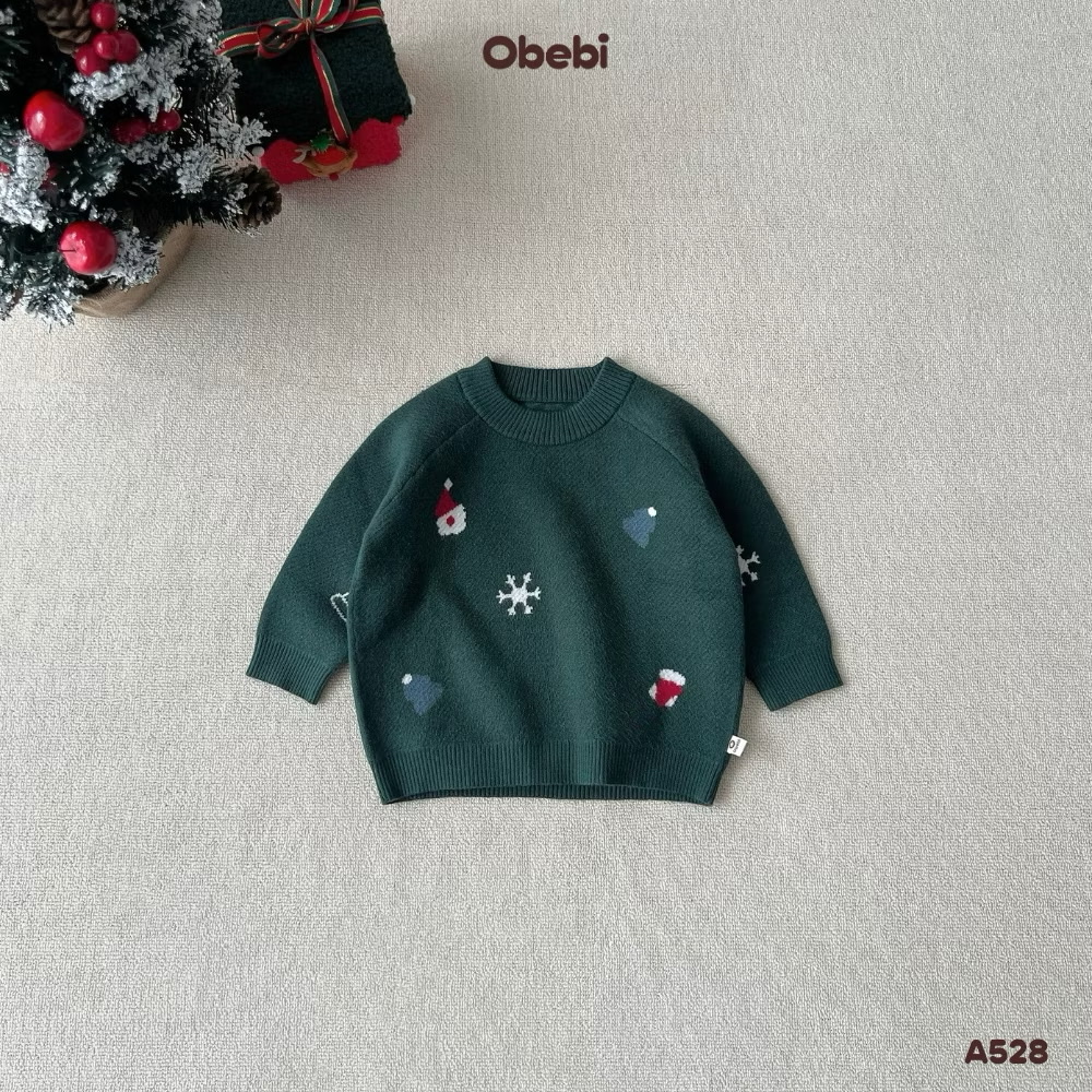 OBEBI - Áo len dệt hoạ tiết Noel(73-120)