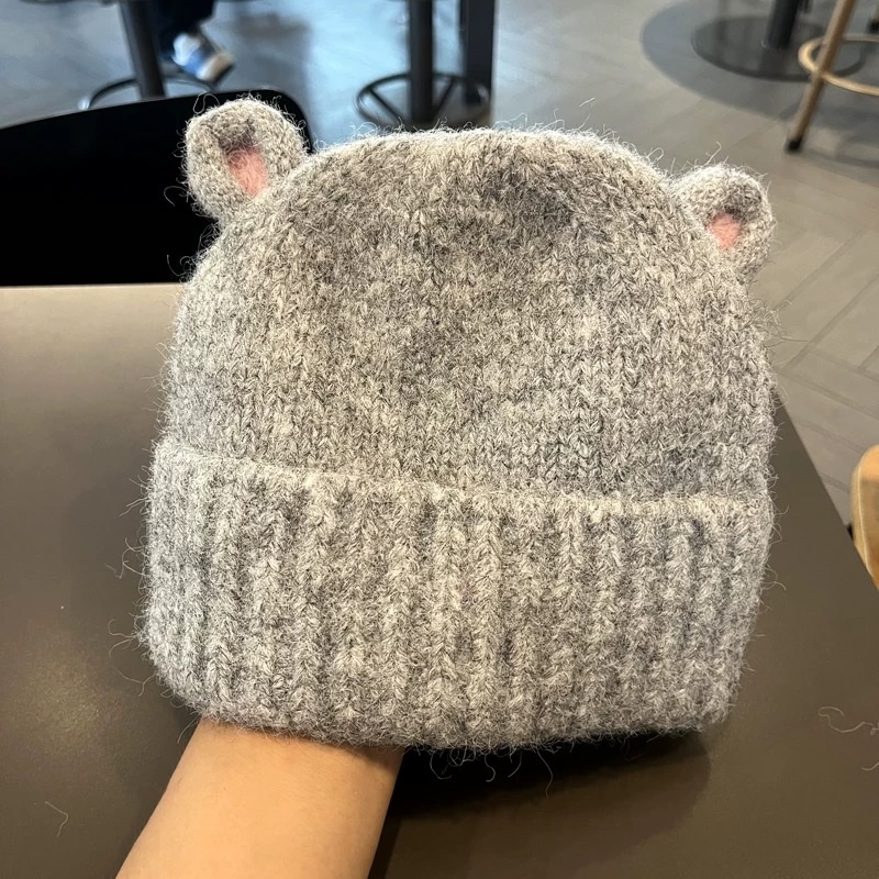 TL - Mũ len lông tai gấu(2-8Y)