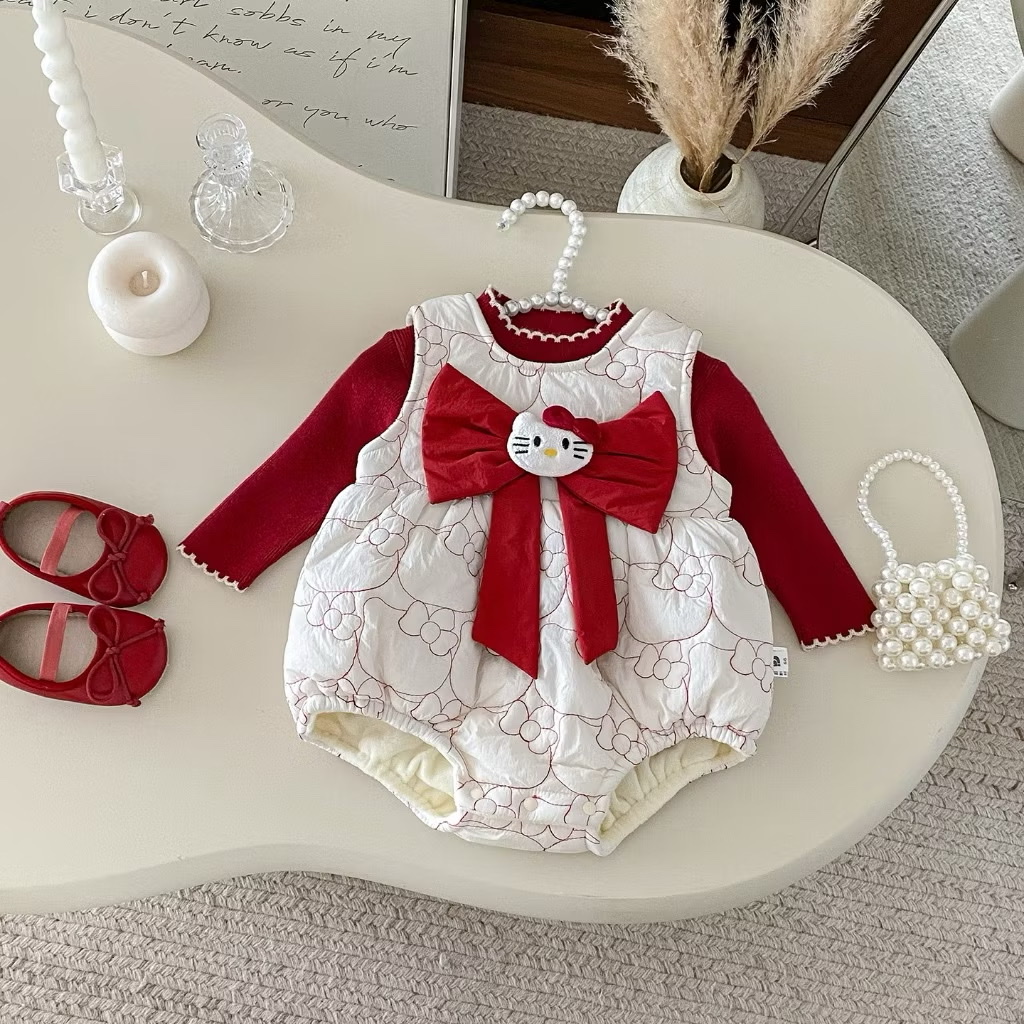 Bk - Set áo đỏ + body chần bông lót nỉ(66-90)