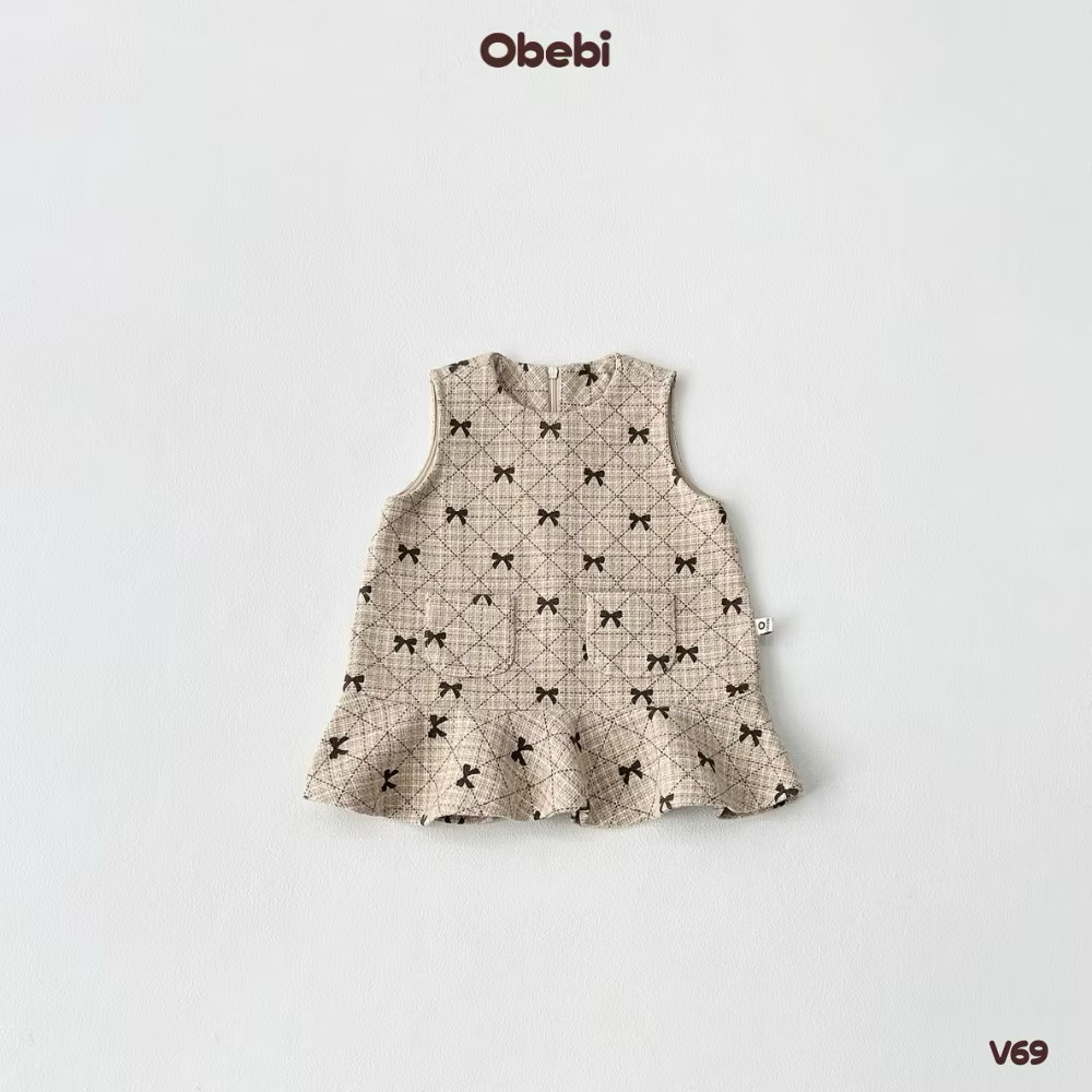 OBEBI - Váy dạ túi nơ(73-120)