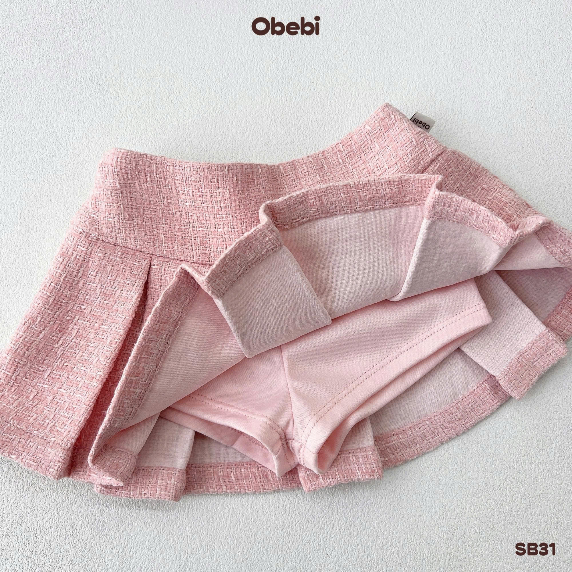 OBEBI - Set bộ áo khoác chân váy dạ Tweet (73-120)