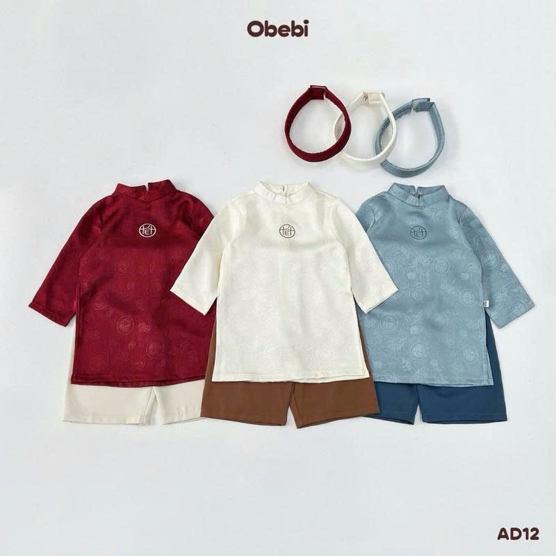 OBEBI - Áo dài kèm mấn thêu chữ Tết (73-120)