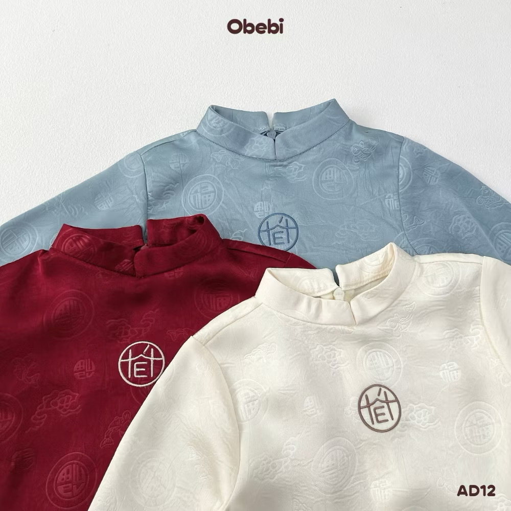 OBEBI - Áo dài kèm mấn thêu chữ Tết (73-120)
