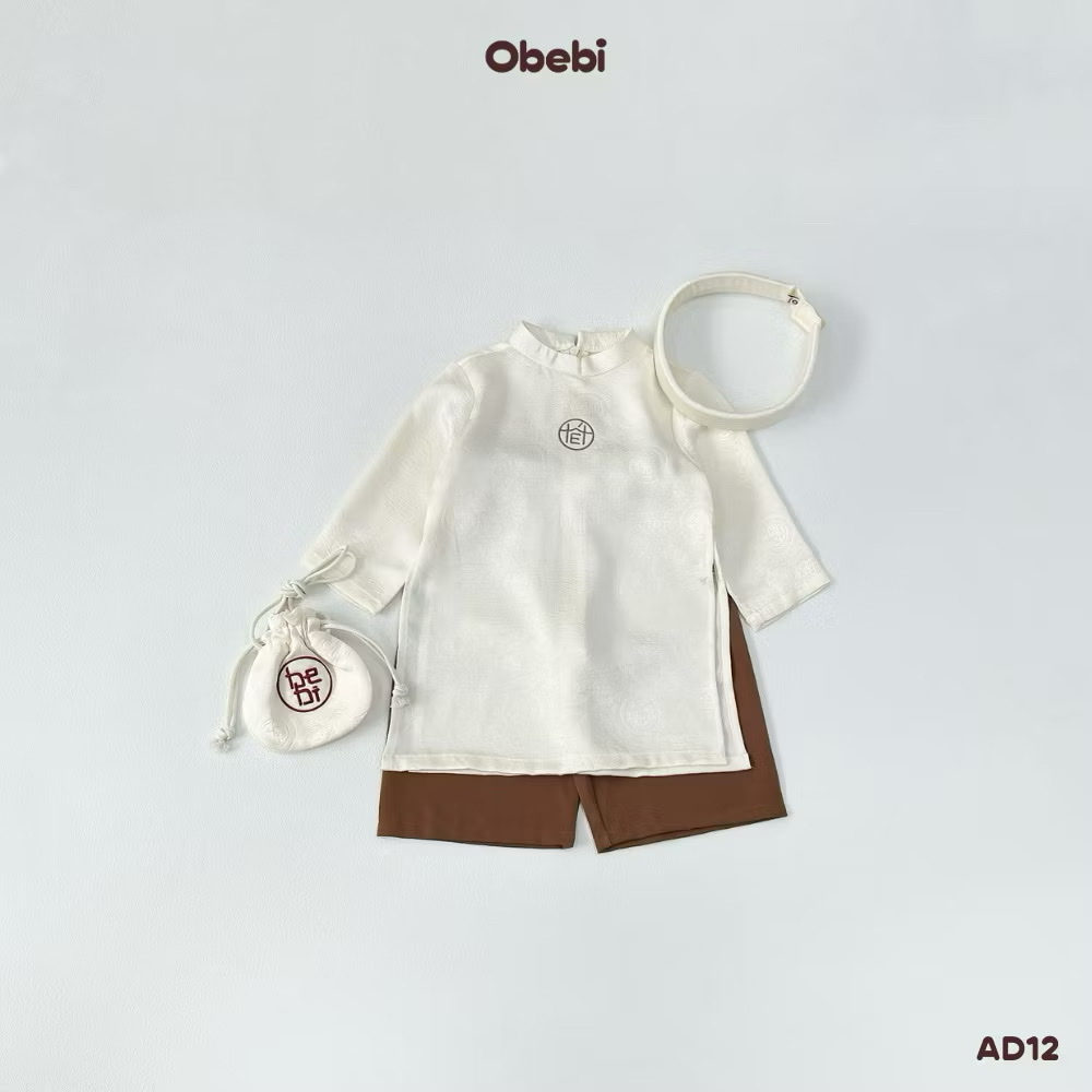 OBEBI - Áo dài kèm mấn thêu chữ Tết (73-120)