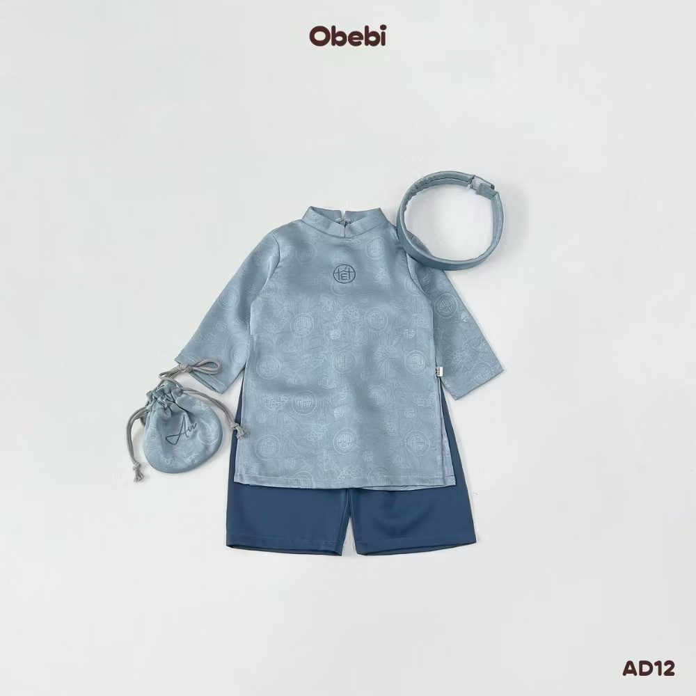 OBEBI - Áo dài kèm mấn thêu chữ Tết (73-120)
