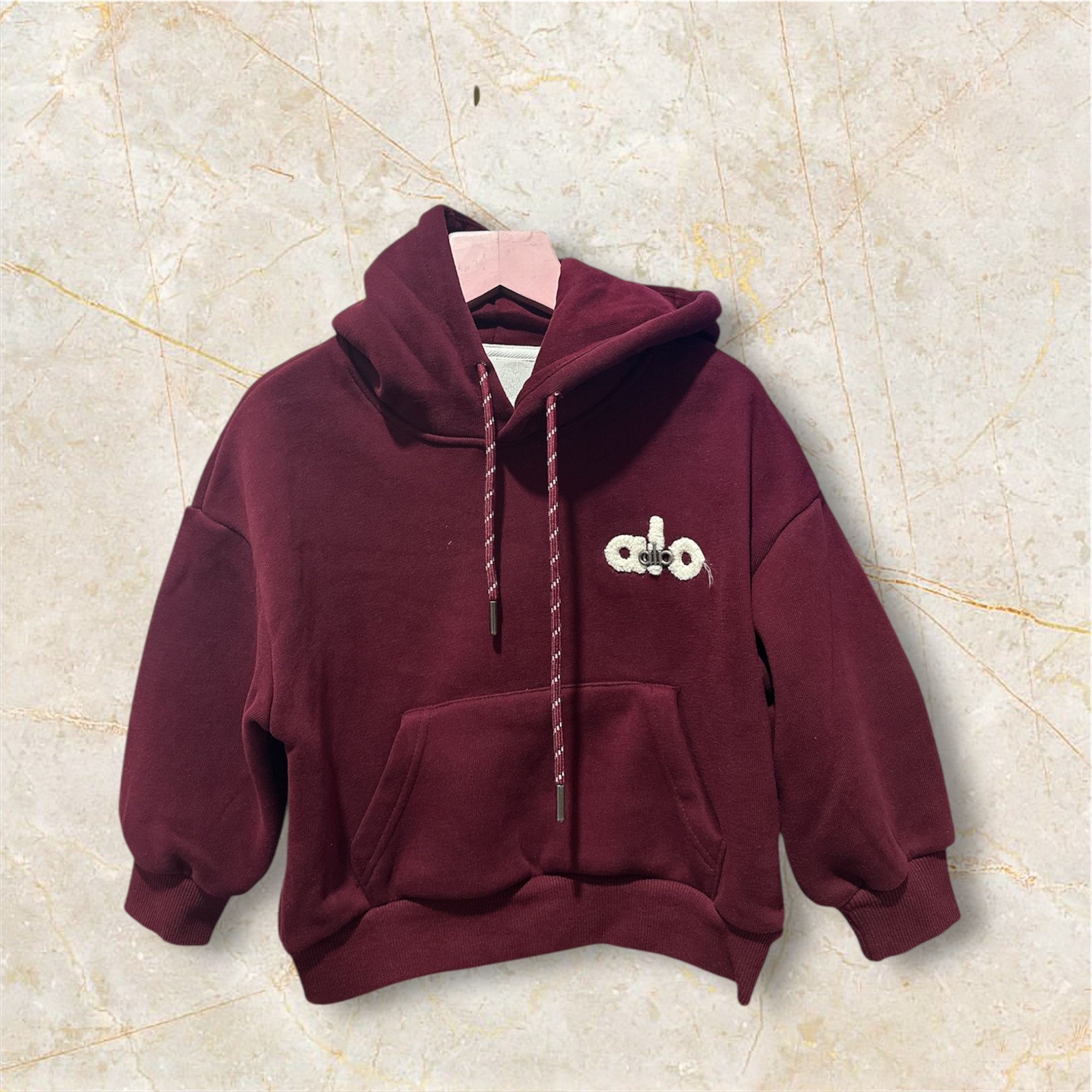 LB - Áo Hoodie nỉ đỏ ALO lót nỉ nhung(5-13)